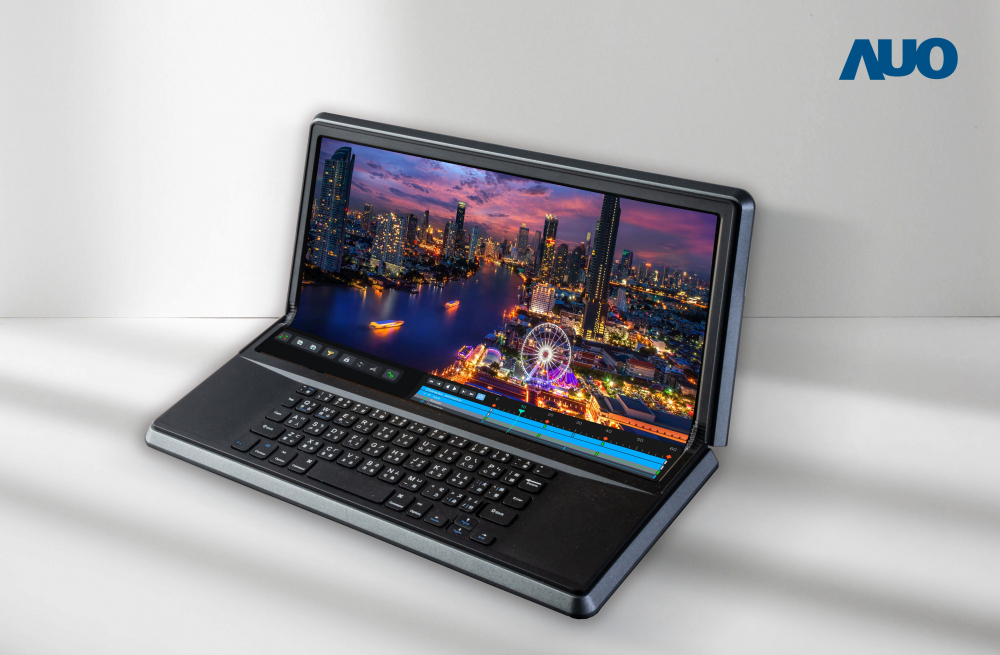 米兰·(milan)14.6吋Micro LED折迭显示屏幕，搭配半径4mm的弯折绞炼，以及高画素、高亮度、高对比度的显示技术特点，即便在大视角下仍保有绝佳色相与亮度