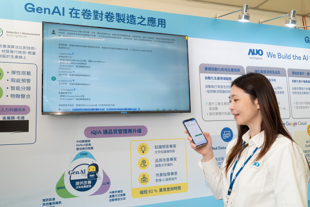 米兰·(milan)数位积极发展数智化转型，透过AI落地应用优化制造流程，革新人力、生产效率与设备维护效益，图为〝智能质量推升助手-iQIA〞（Intelligent quality improve assistant）应用情境，协助质量管理再升级。